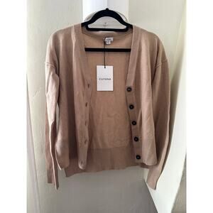 Cuyana Beige Cashmere Cardigan Sweater XS